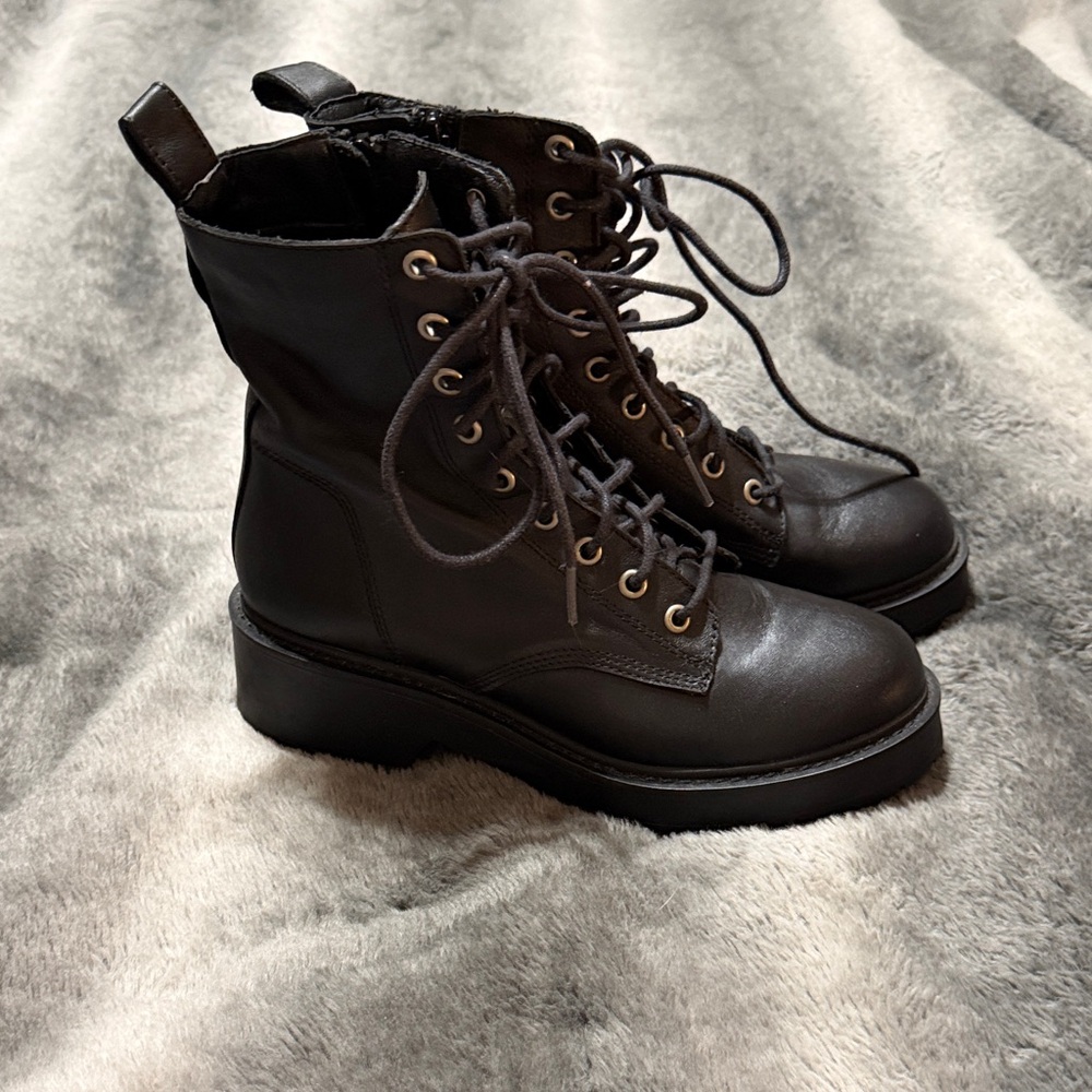 Steve Madden Black Combat Boots